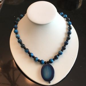 Dyed Blue Agate necklace